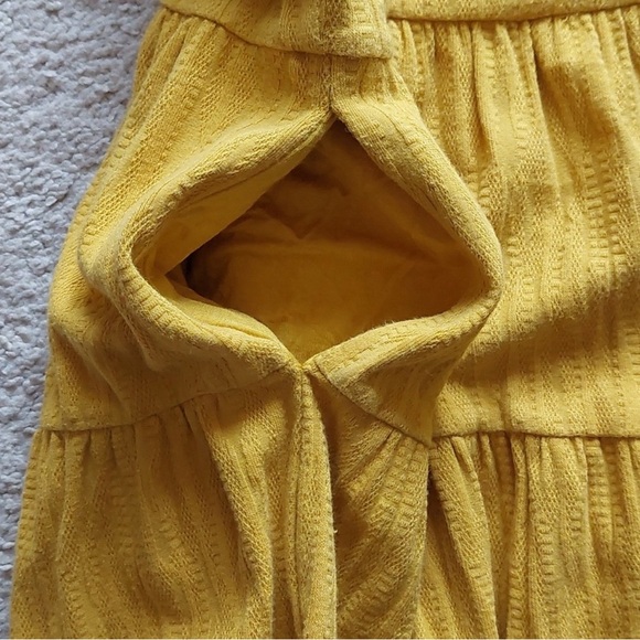 Maeve Anthropologie Mustard Yellow Gillian Tiered Maxi Dress sz S milkmaid - Picture 8 of 10